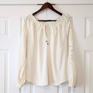 Zara Size L Embroidered Floral Rose Blouse w/ Metal Details Bohemian Whimsigoth